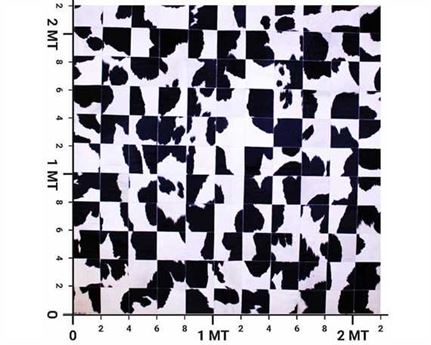 KACHITA COWHIDE PATCHWORK RUG BLACK AND WHITE COLOUR SIZE 2.2MT X 2.2MT