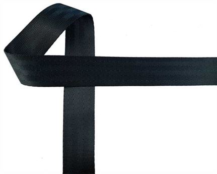 WEBBING SEAT BELT (PER L/MTR) POLYESTER BLACK 25MM