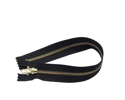 ZIP CLOSED END #5 BRASS BLACK TAPE 36 CM